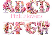 Pink Peonies Alphabet Letters, a Decorative Illustration by GlamArtZhanna (Thumbnail 1 of 5)