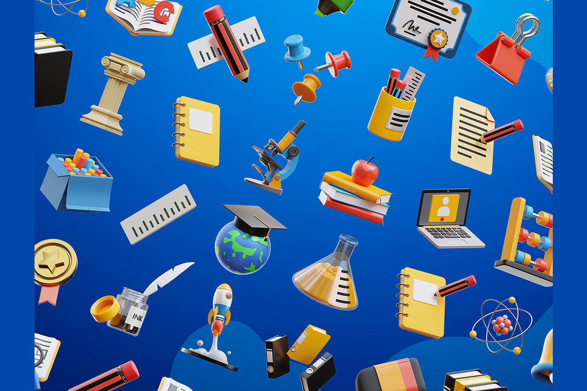 Education 3D Icons, an Object 3D Model by Rakata Studio (Photo 6 of 7)