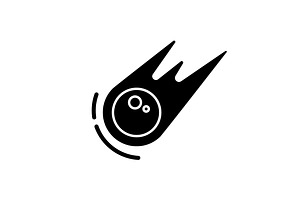 Comet Black Glyph Icon