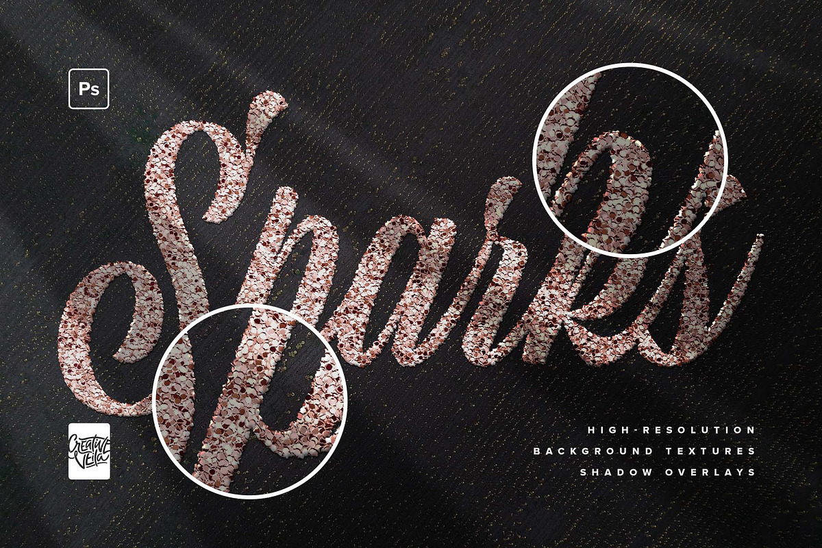 Glitter Photoshop Text Effects Pack, a Layer Style Add-On by veila.me (Photo 2 of 8)