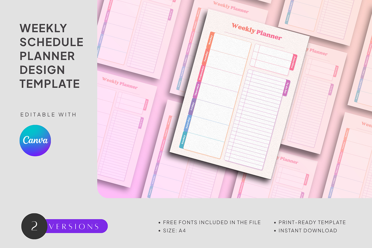 Weekly Schedule Planner Template, a Marketing Template by CubicSpace (Photo 1 of 4)
