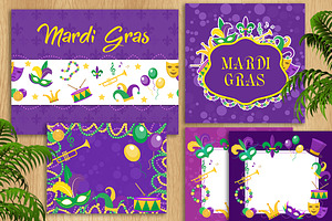 Mardi Gras template set, a Poster Template by Lucia Fox