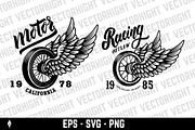 Motorcycle racing emblems, a Transportation Illustration by Vectorhight (Thumbnail 2 of 3)