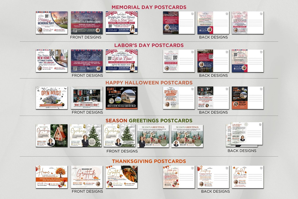 Real Estate Holiday Postcards Canva, a Card Template by CreativeVinesStore (Photo 4 of 8)