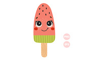 Cute Ice Cream Illustration, a Food Illustration by ⋒DesignECShop⋒ (Thumbnail 1 of 3)