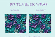 3D Flowers 20oz Tumbler Wraps, an Object Graphic by NimraAmjad (Thumbnail 2 of 3)