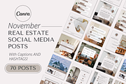 November Real Estate Instagram Posts, a Social Media Template by Marketing Templates Co. (Thumbnail 1 of 9)