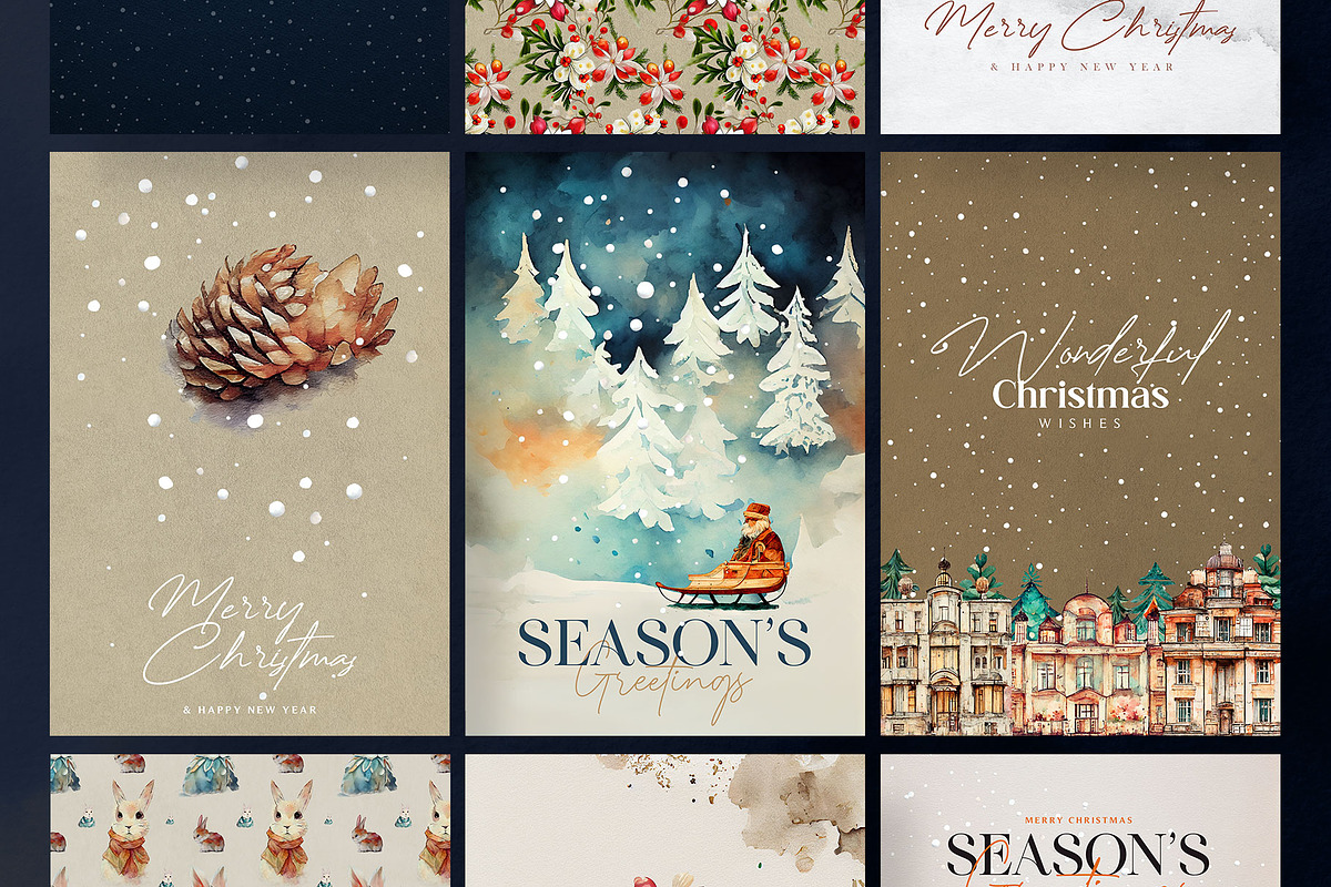 15 Christmas Greeting Card Templates, a Card Template by Graphicdome (Photo 4 of 6)