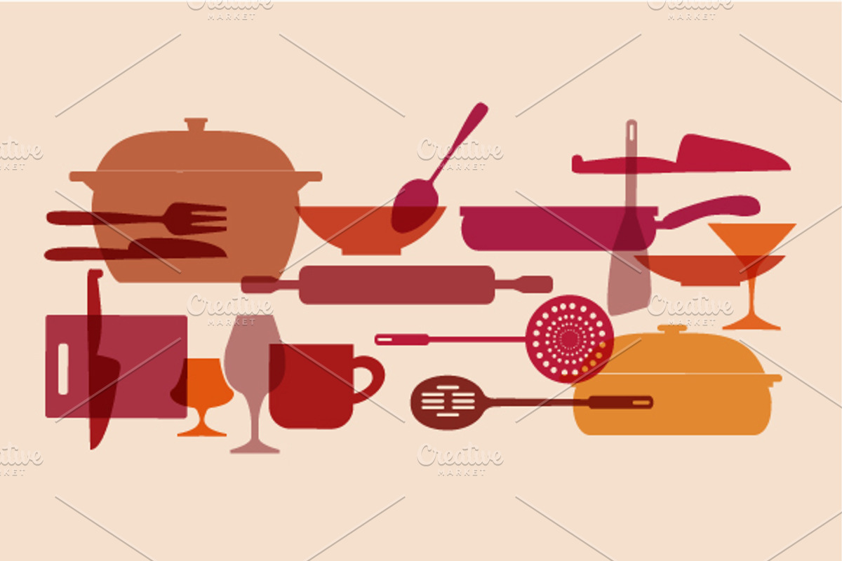 Kitchenware vector set, a Decorative Illustration by zoya (Photo 3 of 3)