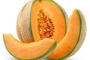 Melon and melon slices isolated, a Food & Drink Photo by Volff