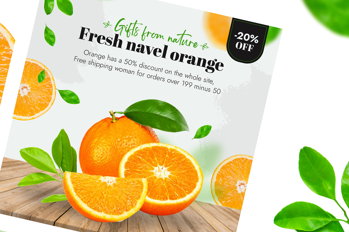 Fresh navel orange - Social Media, a Social Media Template by FoxStore (Photo 4 of 5)