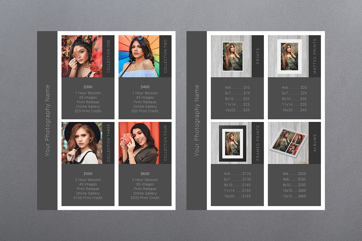 Photography Price Template PSD, a Magazine Template by Two Flamingos Shop