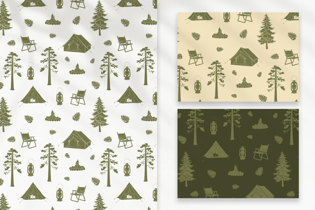 90 Camping Seamless Pattern Set, a Decorative Illustration by Mari_Caliart (Photo 10 of 14)