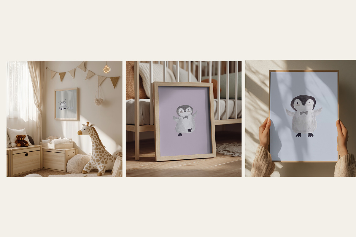 Cute Penguins Watercolor Collection, an Animal Illustration by ElicoelhoDesign Shop (Photo 2 of 5)