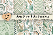 Sage Green Boho Seamless Pattern, a Pattern Graphic by FloridPrintables (Thumbnail 1 of 7)