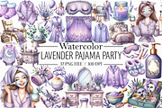 Lavender Pajama Party Spa Day Clipar, an Illustration by Libby Wishes (Thumbnail 1 of 7)