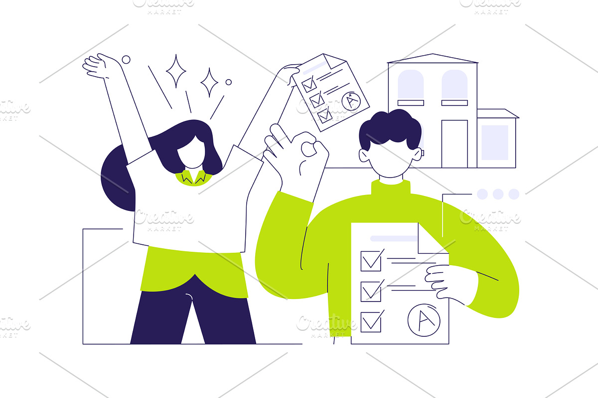 Passed the test isolated cartoon, an Education Illustration by Visual Generation
