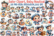 Sailor Clipart, Baby Nautical Clipar, an Illustration by Sublimation Artist (Thumbnail 1 of 6)