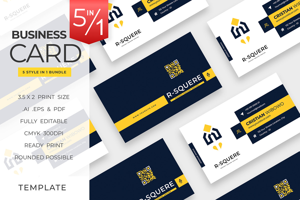 Modern Business Card Template, a Business Card Template by Ctrl space studio (Photo 1 of 6)