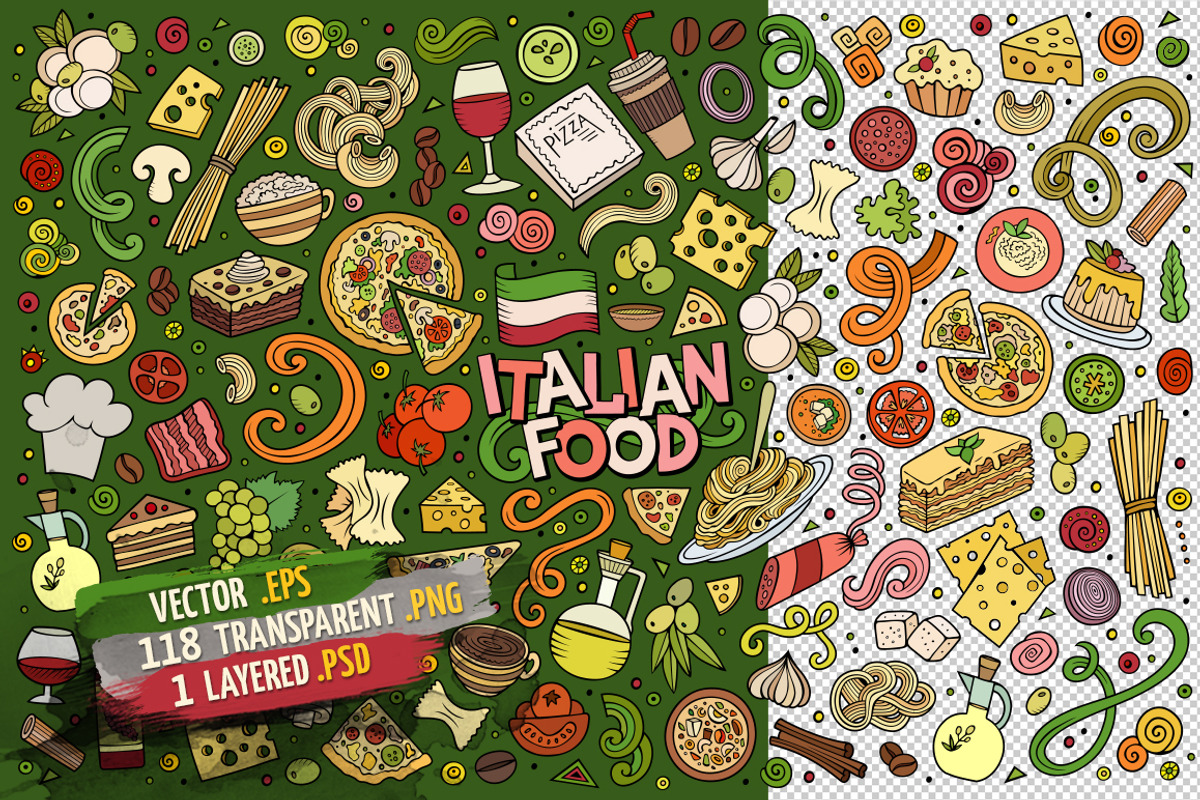 Italian Food Objects & Symbols Set, an Object Graphic by BALABOLKA (Photo 2 of 4)