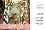 Forest Friends Botanicals Card Set, an Animal Illustration by The Dutch Lady Designs (Thumbnail 4 of 7)