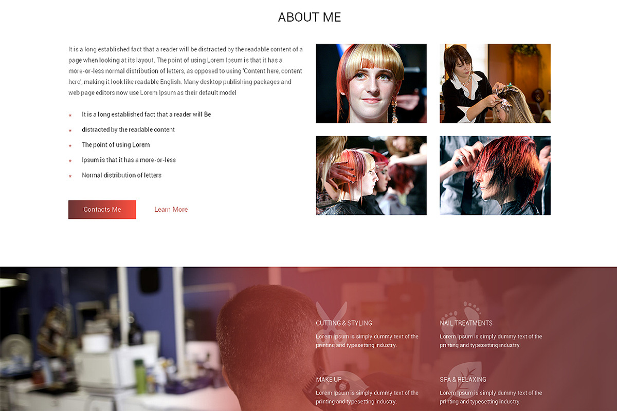 Hair Salon Responsive One Page Theme, a HTML Template by IceTemplates (Photo 2 of 3)