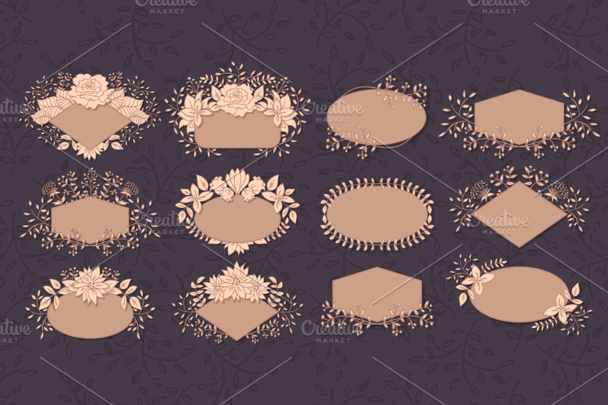 12 Floral Hand drawn Frames, an Object Graphic by Lianella's Shop (Photo 3 of 3)