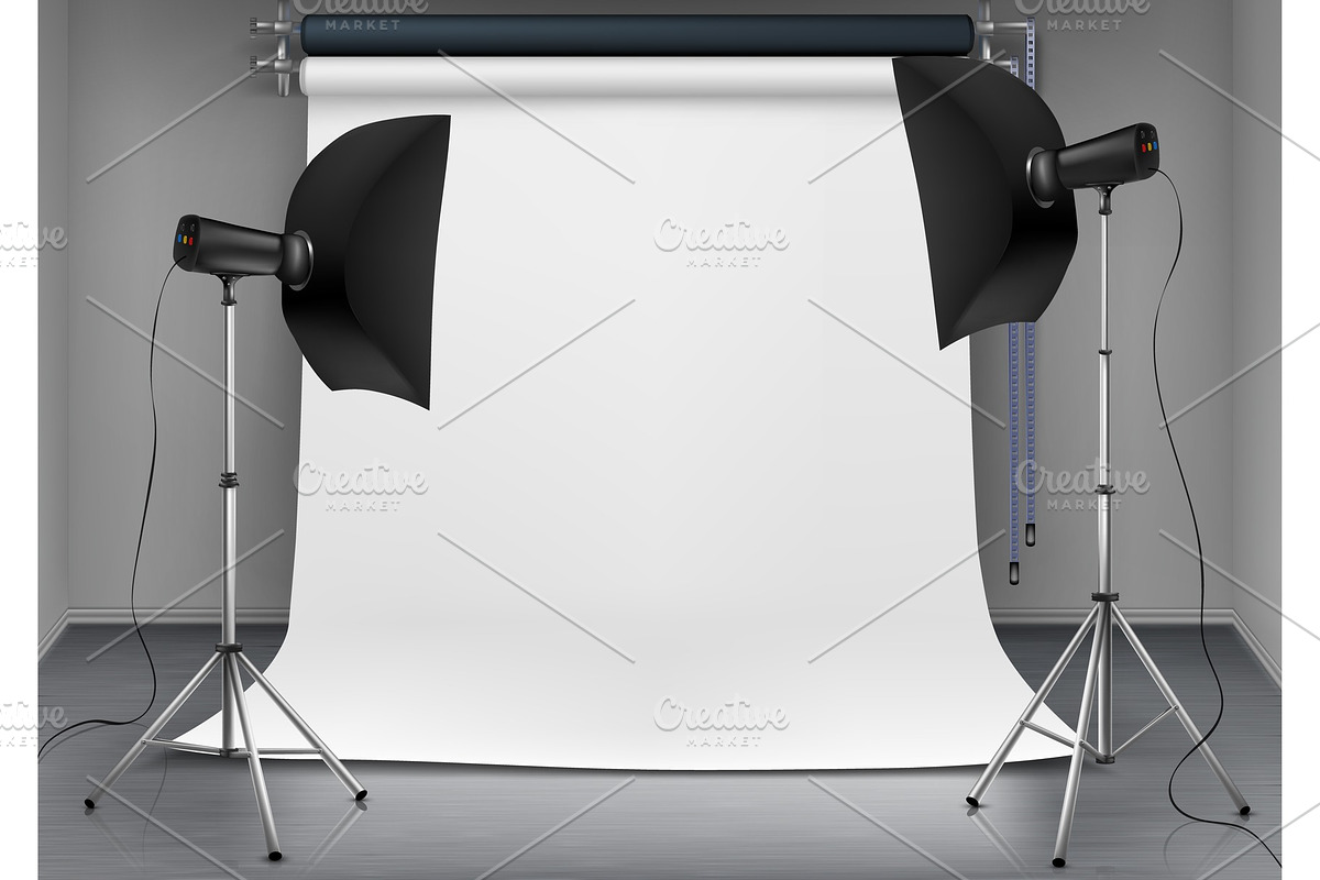 Vector empty photo studio with, an Illustration by BCP.group | Creative ...