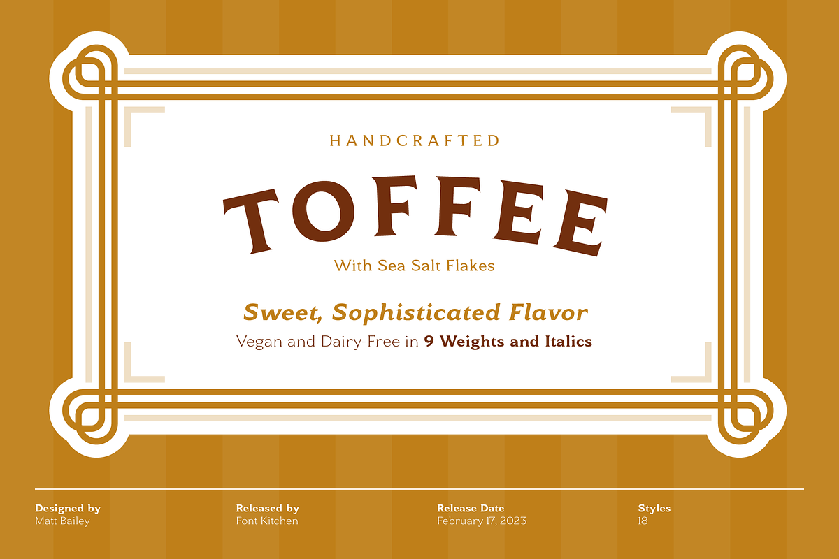 Toffee - Flared Serif Font Family, a Serif Font by Font Kitchen (Photo 1 of 12)