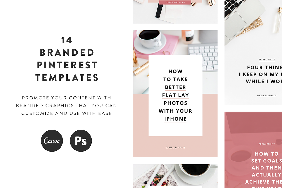 Mary Ellen Pinterest Templates, a Social Media Template by Coded Creative (Photo 1 of 6)