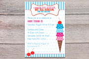 Ice cream invitation, an Invitation Template by Claudia Petrilli Design (Thumbnail 1 of 2)