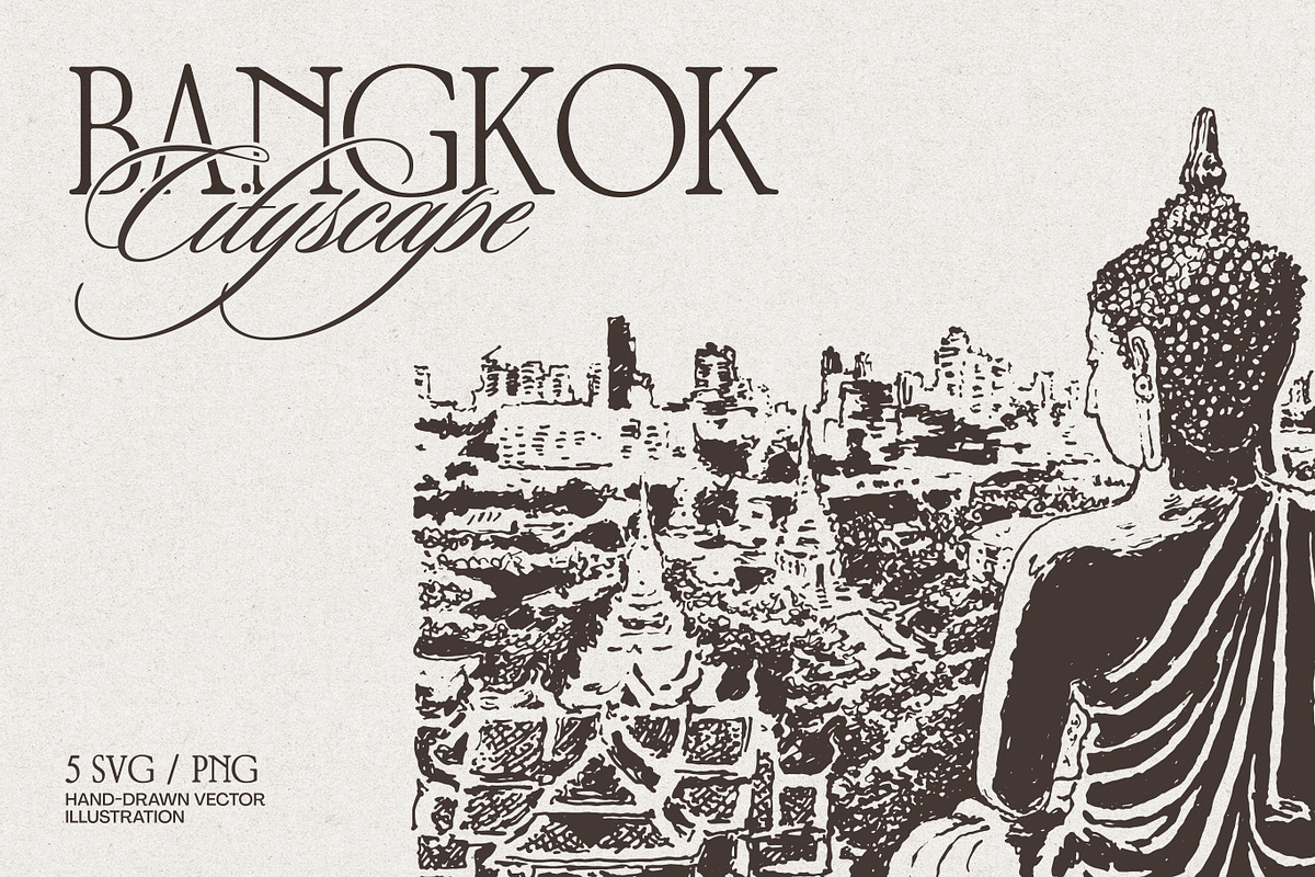 Bangkok Cityscape Sketches, an Empty State Illustration by TheMountBirdStudio (Photo 1 of 7)