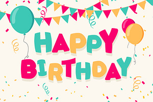 Happy Birthday Celebration Card, a Background Graphic by Black White Mouse Design