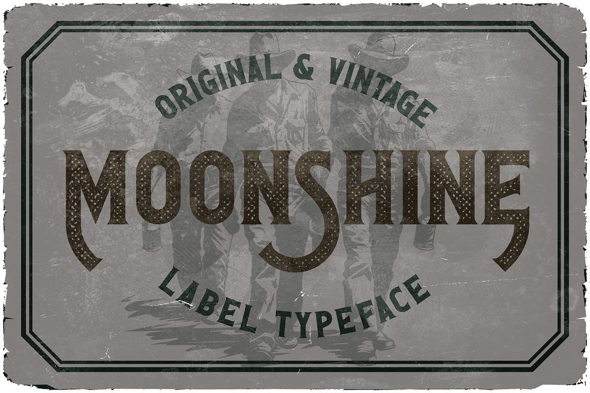 Moonshine Vintage Label Font, a Serif Font by JumboDesign (Photo 1 of 5)