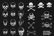 Hand Drawn Skulls & Bones Vectors, an Illustration by danielcomerci (Thumbnail 3 of 3)