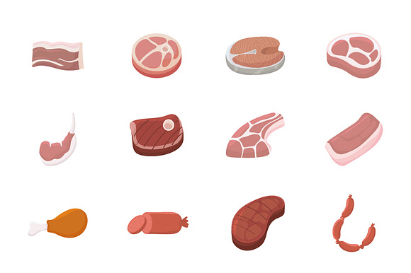Butcher Meat Cuts Set preview 2
