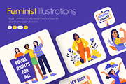 Animated Feminist Icons Illustration, a Person Illustration by Creative Stall (Thumbnail 1 of 4)