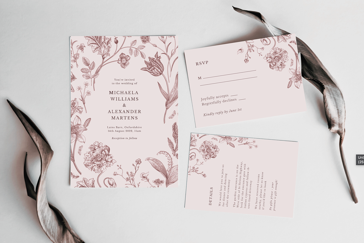 Romantic Wedding Invitation set, an Invitation Template by ForeverPrint (Photo 2 of 5)