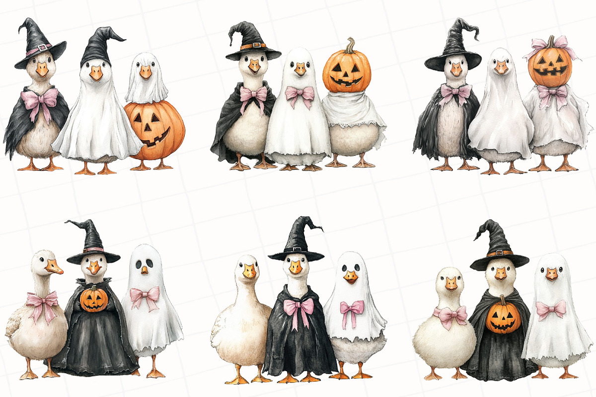 Whimsical Halloween Goose Clipart, an Illustration by OK Design (Photo 5 of 5)