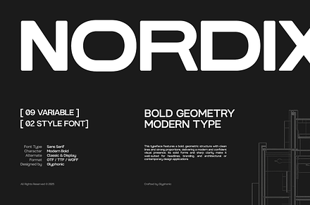 GC Nordix - Bold Geometry Type, a Sans Serif Font by Glyphonic