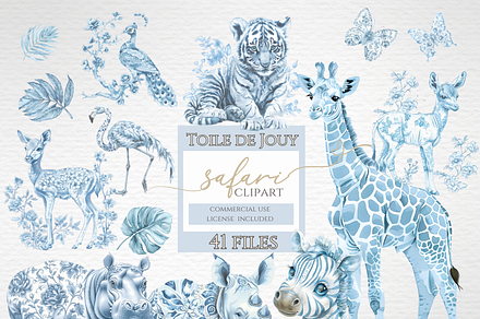 Toile de jouy baby shower clipart, an Animal Illustration by Invite to Clipart
