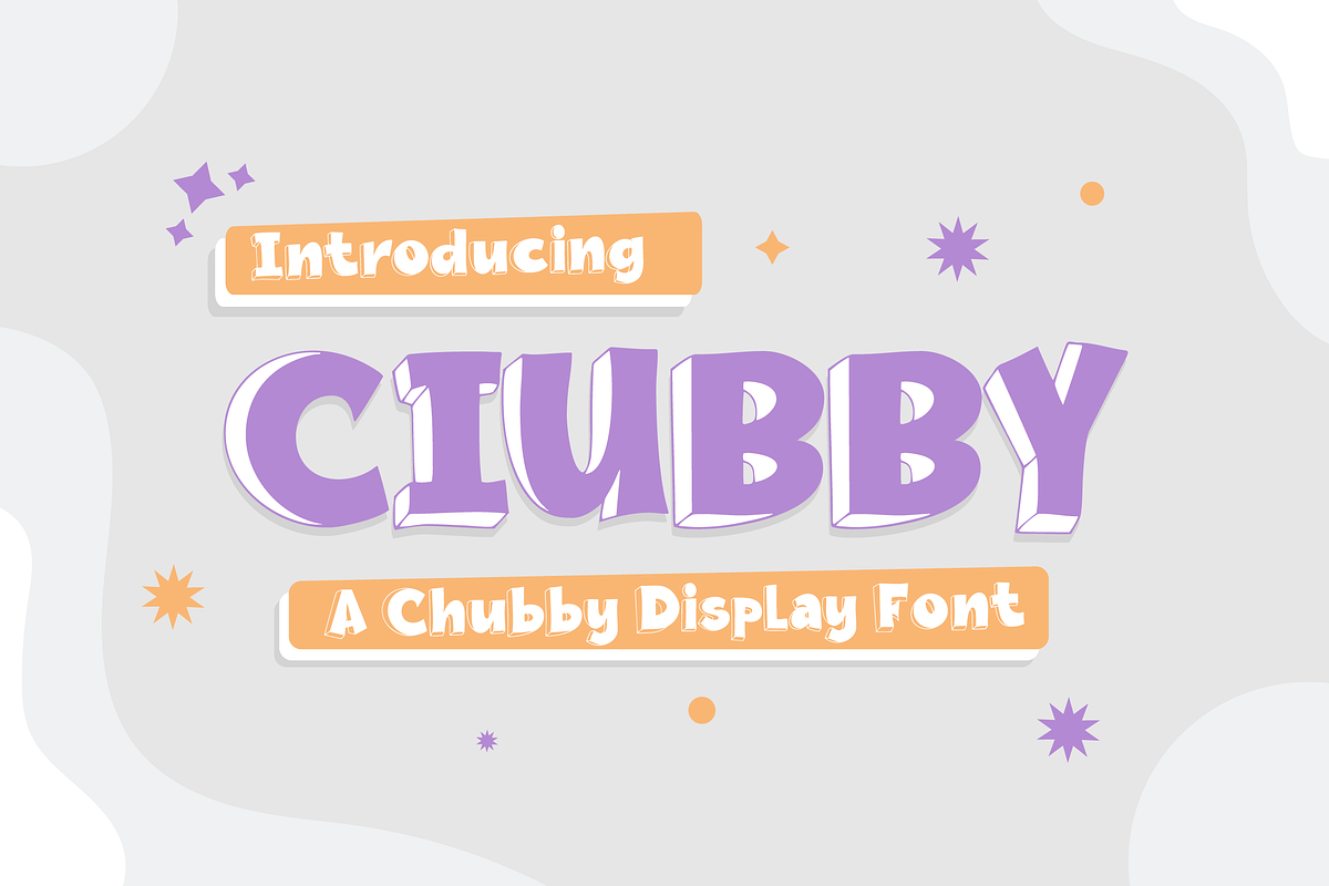 Chubby Display Font, a Symbol Font by Graphue (Photo 1 of 9)