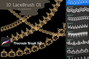 10 Lace Procreate Brushes