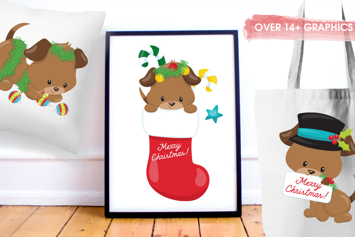 Christmas Dog, an Illustration by PrettyBundles (Photo 5 of 5)