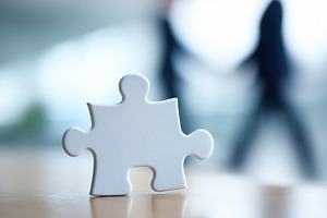 Single puzzle piece with blurred, a Business Photo by MistyDay