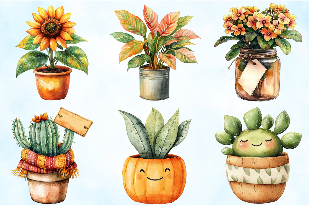 Positive Autumn Houseplant PNG, an Illustration by Craft Nest (Photo 3 of 6)