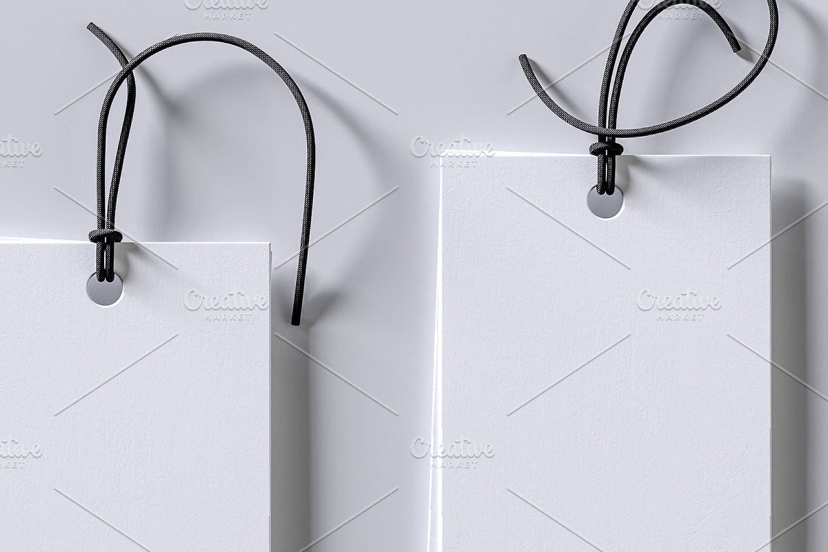 Set of Tag Clothing Labels Mockup, an Advertising Mockup by Black Cat Studio (Photo 2 of 6)