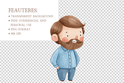 Watercolor Fathers Day Clipart, an Illustration by MockupWizard (Thumbnail 4 of 5)