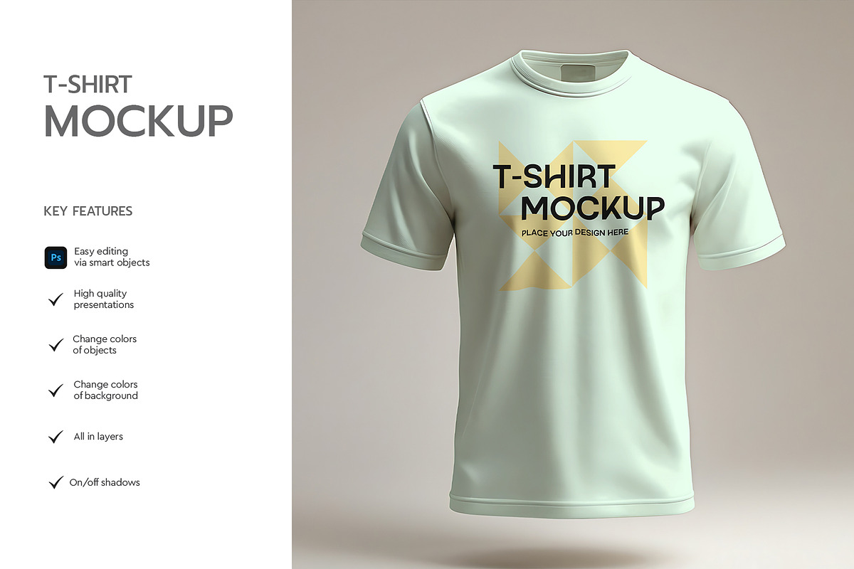 T-Shirt Mockup PSD Template, a Product Mockup by graphypix (Photo 2 of 4)