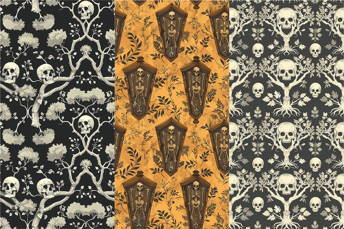 10 Morgana's Gothic Seamless Pattern, a Pattern Graphic by Inknfolly